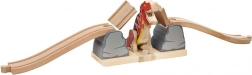 Pont en bois avec T. rex pour circuit de train BIGJIGS RAIL