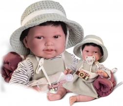 Realistisk babydukke Antonio Juan Pipa med blødt stofkrop 42 cm