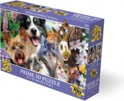 Puzzle 3D – animali domestici sorridenti, 100 pezzi