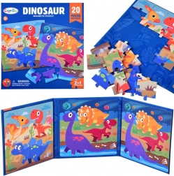 Libro magnetico puzzle dinosauri, 40 pezzi