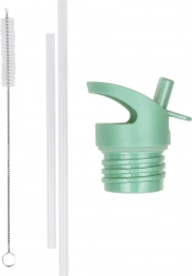 A Little Lovely Company sada uzávěru, kartáčku a brčka k nerezové lahvi 350 ml – Kamarádi