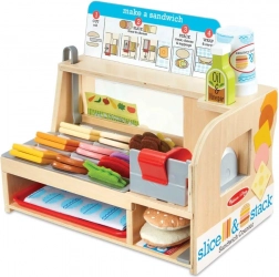 Wooden sandwich counter for kids