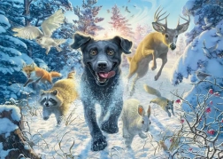 Puzzle Labrador nella neve 1000 pezzi