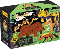 Mudpuppy Puzzle Wilderness Predators Glow in the Dark – 100 Pieces
