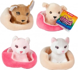Plush animal in a cozy bed for kids