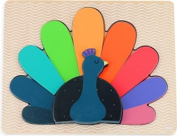 Fa kirakós puzzle Vilac Pávával