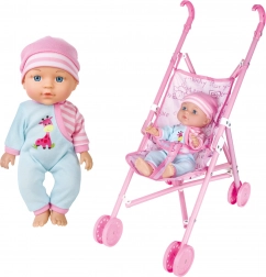 Baby met geluiden en kinderwagen 27 cm – Tsjechische verpakking