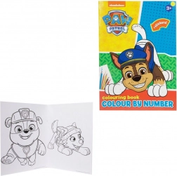 Colorazione secondo i numeri con adesivi Paw Patrol 21 × 29,5 cm