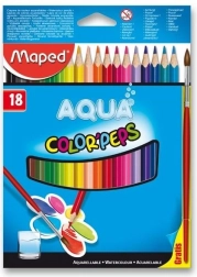 Háromszögletű színesceruzák Maped Aqua Color'Peps 18 db ecsettel