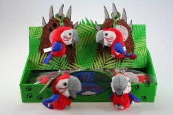 Plüss papagáj – kulcstartó 8 cm