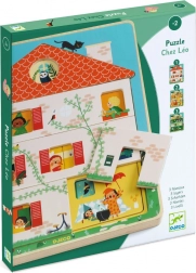 Wooden Puzzle House Chez Léo DJECO