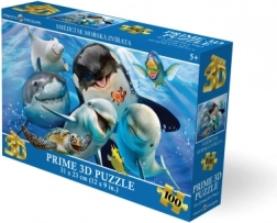 3D puzzle smiling sea animals 100 pieces