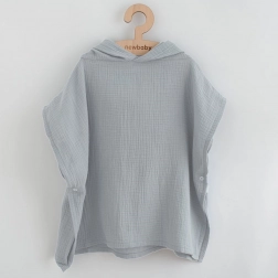 Poncho in mussola per bambini NEW BABY Feeling, grigio chiaro, 80 cm