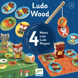 Djeco set di 4 giochi Ludo Wood