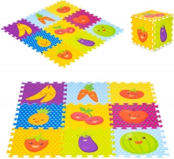 Children's Foam Play Mat IPLAY - Fruit and Vegetable Puzzle 9 Pieces 86x86cm