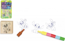 Stamps with Ink Pad Wooden 4.5 × 4.5 cm with Crayon LILO & STITCH