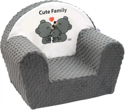 poltrona per bambini in minky New Baby Cute Family grigia