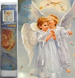 Pittura a diamante Angeli nel cielo 30x40 cm