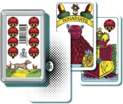 Mariáš single-headed cards in a plastic box