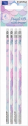Mermaid pencils with eraser, 4 pcs