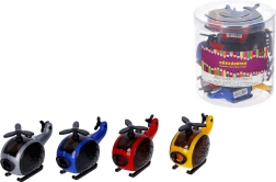 Sharpener with a container in the shape of a helicopter