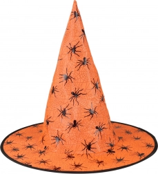 Pomarańczowy kapelusz czarownicy dla dorosłych