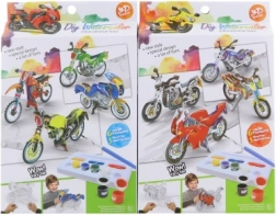Set of 3D Cardboard Painting Motorbikes for Kids