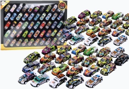Komplet barvnih kovinskih avtomobilčkov na pogon – 50 kosov