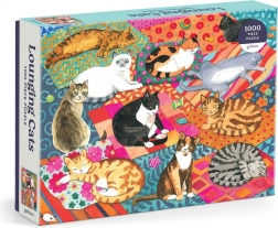 Galison Puzzle Lounging Cats 1000 Pieces
