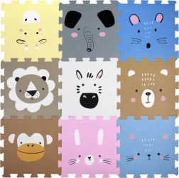 Humbi foam mat – educational animal puzzle 120 × 120 cm, 9 pieces