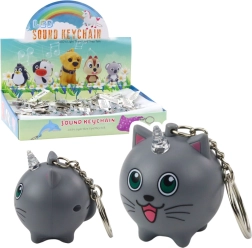 Egidis macska unikornis medál LED szarvval és hanggal, szürke