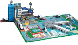 Garage aeroporto – set con 4 auto e aereo, in metallo