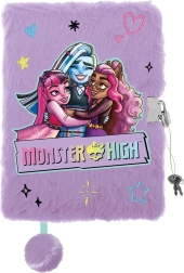 monster high plyšový deník s visacím zámkem a5, 96 stran