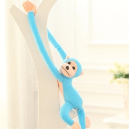 Plush monkey with sound, blue, 80 cm