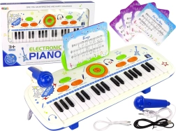 Electric Piano Keyboard for Kids Blue USB MP3 Notes