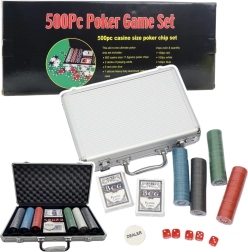 Set de poker professionnel 500 pièces dans une mallette en aluminium
