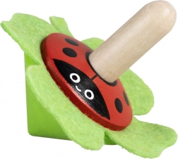 Detoa fa pörgettyű filcből készült katicával