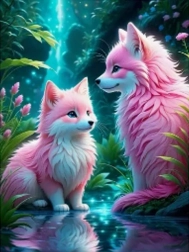 Diamond Mosaic - Pink Foxes