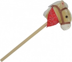 Plush Hobby Horse with Sound, 80 cm, Beige
