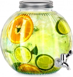Dispenser per bevande in vetro con rubinetto 5,5 l