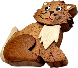 Wooden Magnet – Cat (handmade from natural woods)