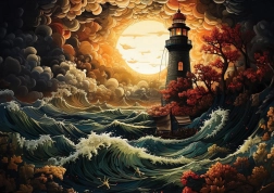 Puzzle ART PUZZLE Lighthouse in a Storm 1500 pieces
