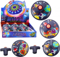 Lysende rumskive med lyd – snurretop UFO