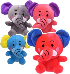 Éléphanteau en peluche LOVE – éléphant assis ultra doux en quatre couleurs