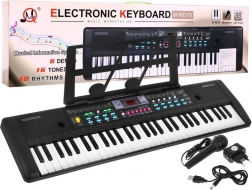 Children's Keyboard Instrument with Microphone and Music Stand