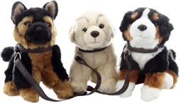 Plush puppy with leash 16 cm eco-friendly
