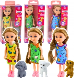 Mini baba ruhában kutyával 14,5 cm