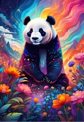 Puzzle Panda colorée 1000 pièces
