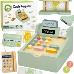 WOOPIE GREEN lesena blagajna s priborom