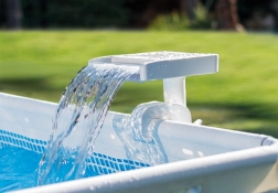 Pool Waterfall with LED Lighting, No Electricity Required